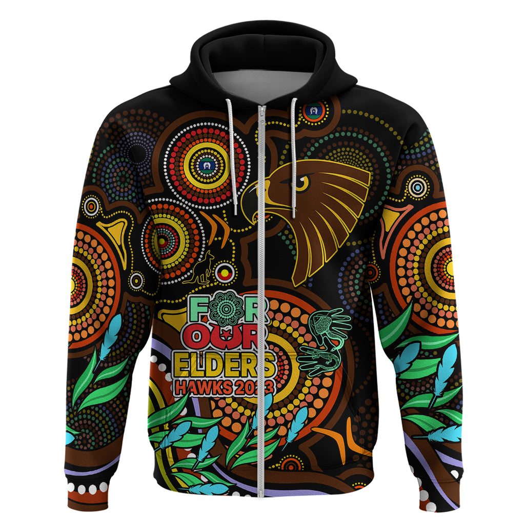 Hawks Football Aboriginal Art Hoodie NAIDOC Indigenous Tribal LT9 - Vibe Hoodie Shop