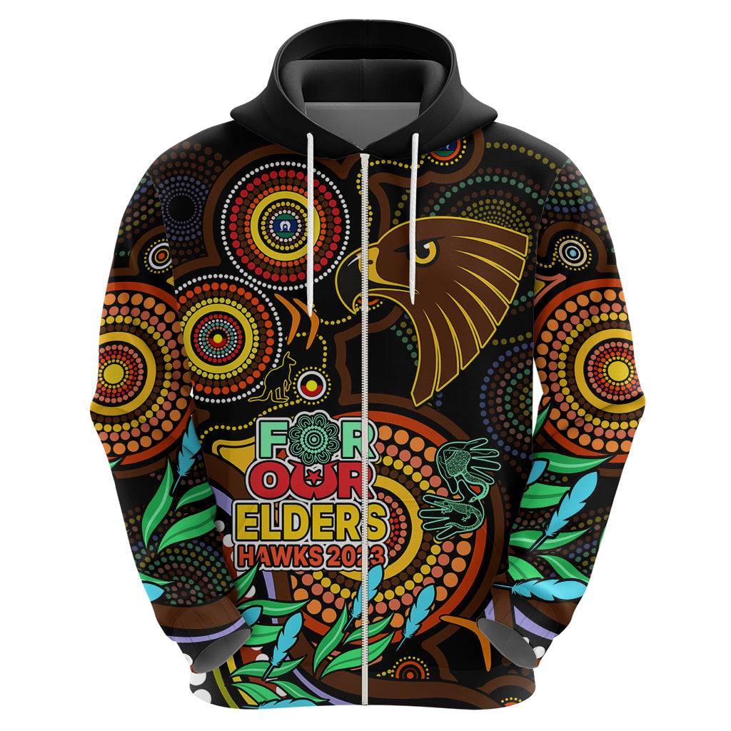 Hawks Football Aboriginal Art Hoodie NAIDOC Indigenous Tribal LT9 - Vibe Hoodie Shop