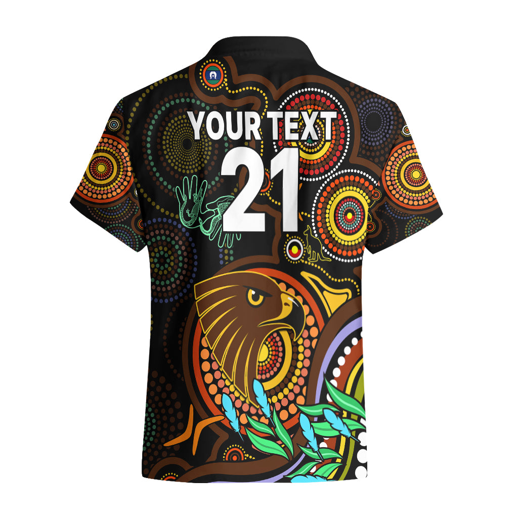 Custom Hawks Football Aboriginal Art Hawaiian Shirt NAIDOC Indigenous Tribal - Vibe Hoodie Shop