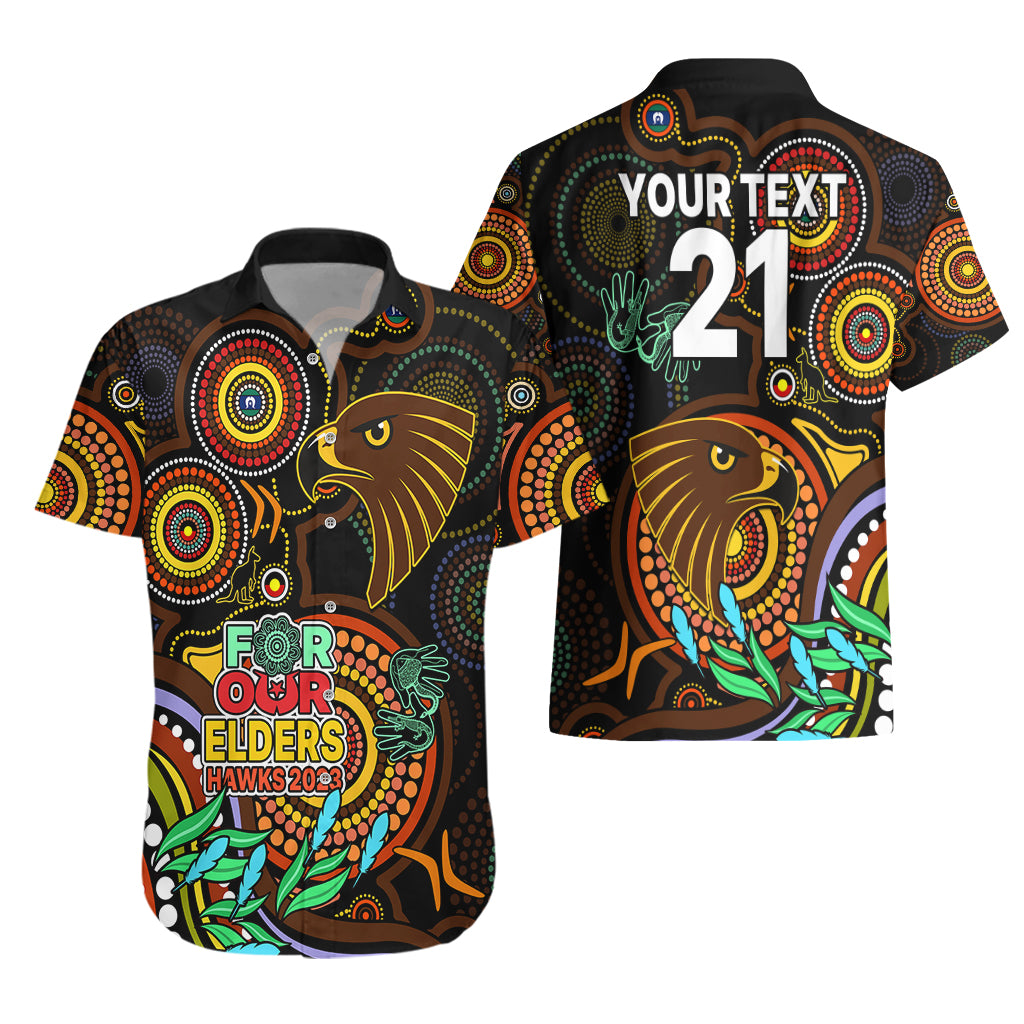 Custom Hawks Football Aboriginal Art Hawaiian Shirt NAIDOC Indigenous Tribal - Vibe Hoodie Shop