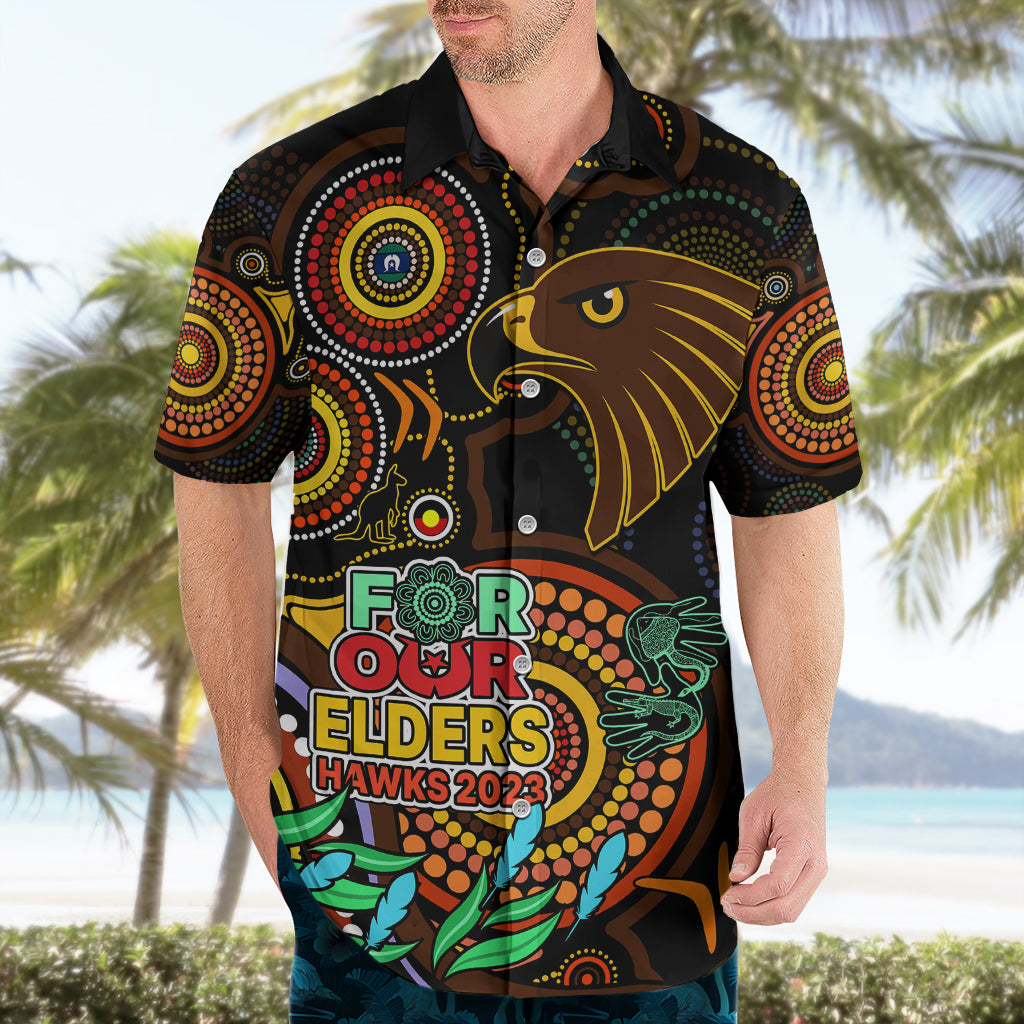 Custom Hawks Football Aboriginal Art Hawaiian Shirt NAIDOC Indigenous Tribal - Vibe Hoodie Shop