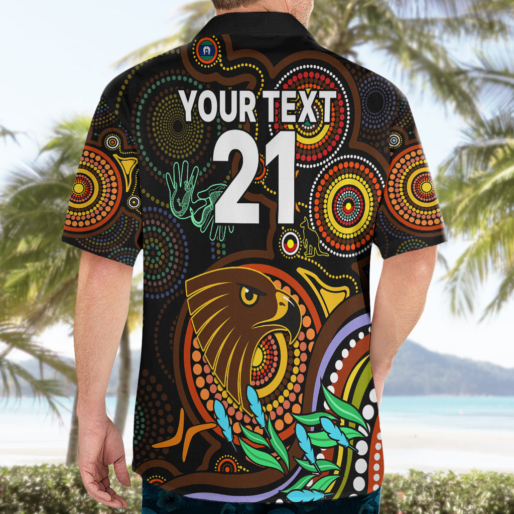Custom Hawks Football Aboriginal Art Hawaiian Shirt NAIDOC Indigenous Tribal - Vibe Hoodie Shop