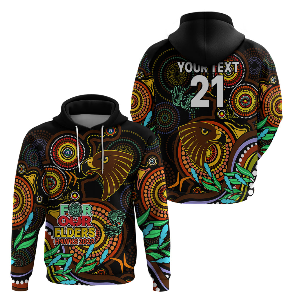 Custom Hawks Football Aboriginal Art Hoodie NAIDOC Indigenous Tribal LT9 - Vibe Hoodie Shop