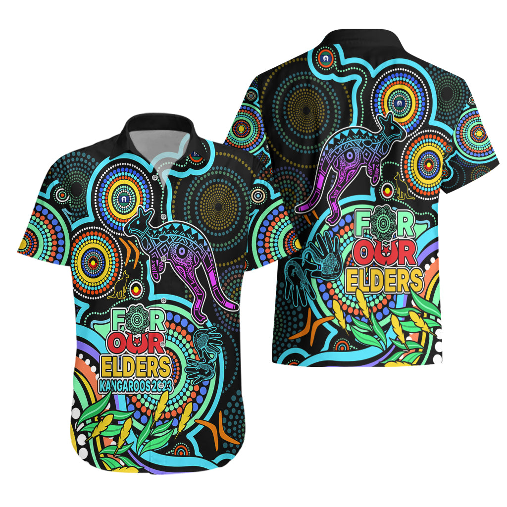 Kangaroos Football Aboriginal Art Hawaiian Shirt NAIDOC Indigenous Tribal - Vibe Hoodie Shop