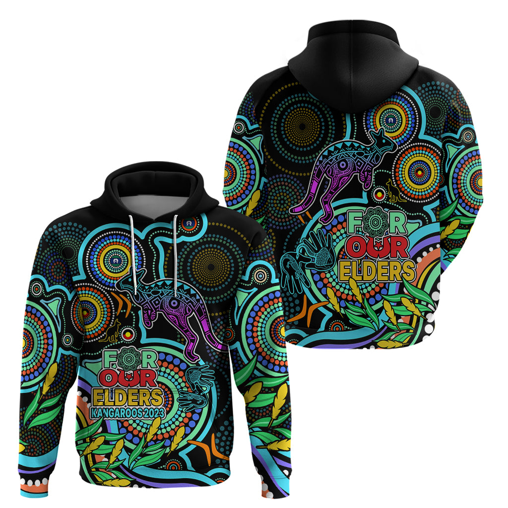 Kangaroos Football Aboriginal Art Hoodie NAIDOC Indigenous Tribal LT9 - Vibe Hoodie Shop