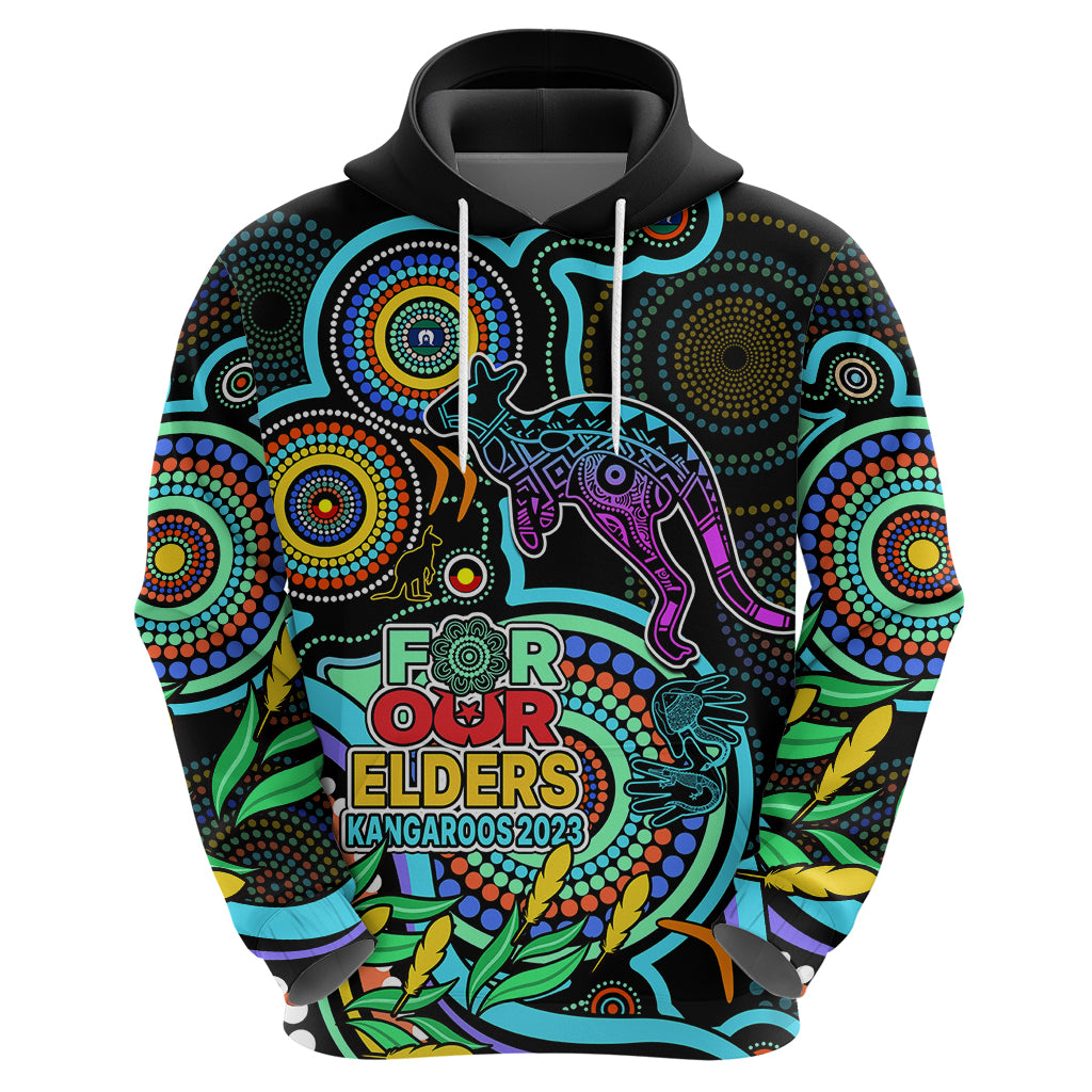Kangaroos Football Aboriginal Art Hoodie NAIDOC Indigenous Tribal LT9 - Vibe Hoodie Shop