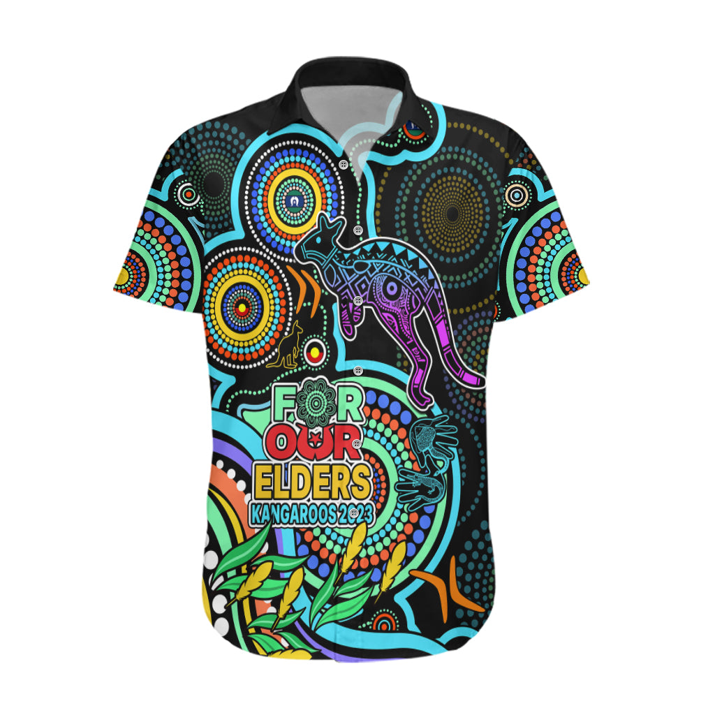Custom Kangaroos Football Aboriginal Art Hawaiian Shirt NAIDOC Indigenous Tribal - Vibe Hoodie Shop