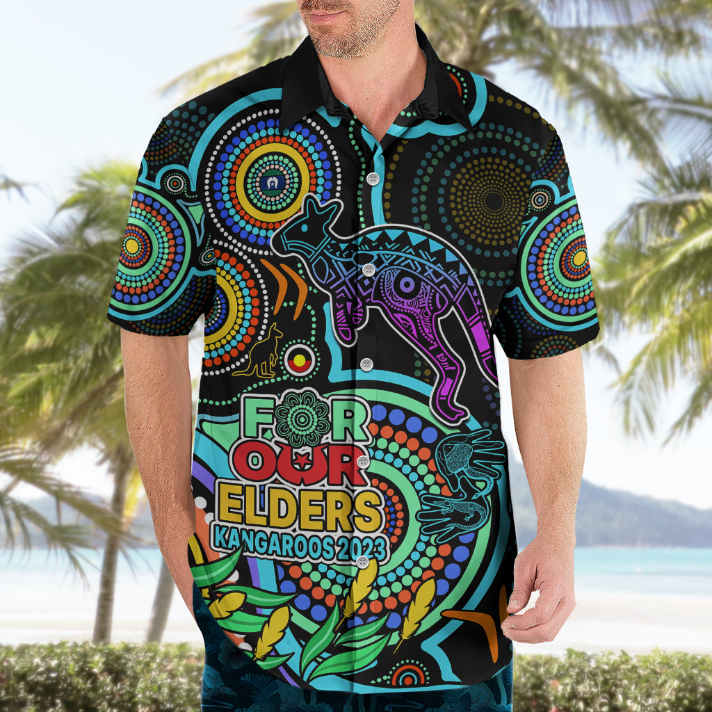 Custom Kangaroos Football Aboriginal Art Hawaiian Shirt NAIDOC Indigenous Tribal - Vibe Hoodie Shop