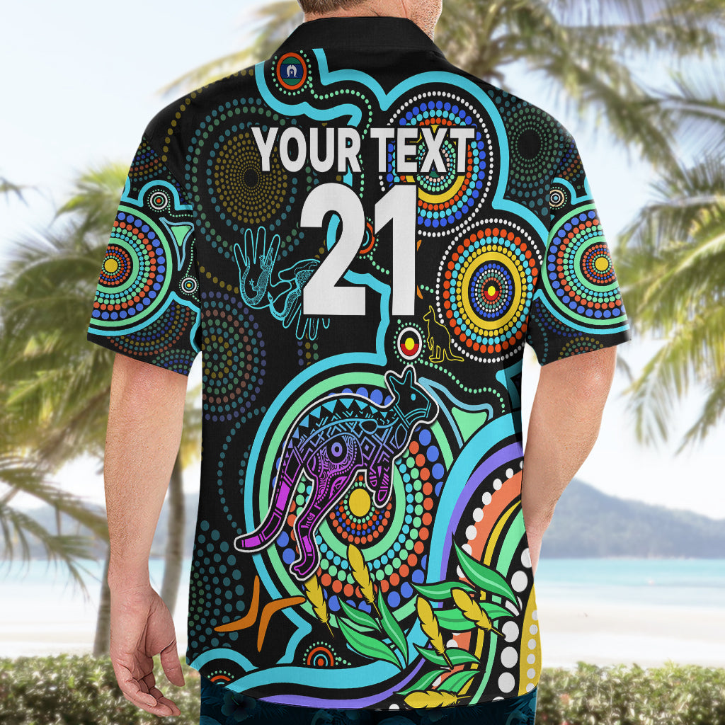 Custom Kangaroos Football Aboriginal Art Hawaiian Shirt NAIDOC Indigenous Tribal - Vibe Hoodie Shop