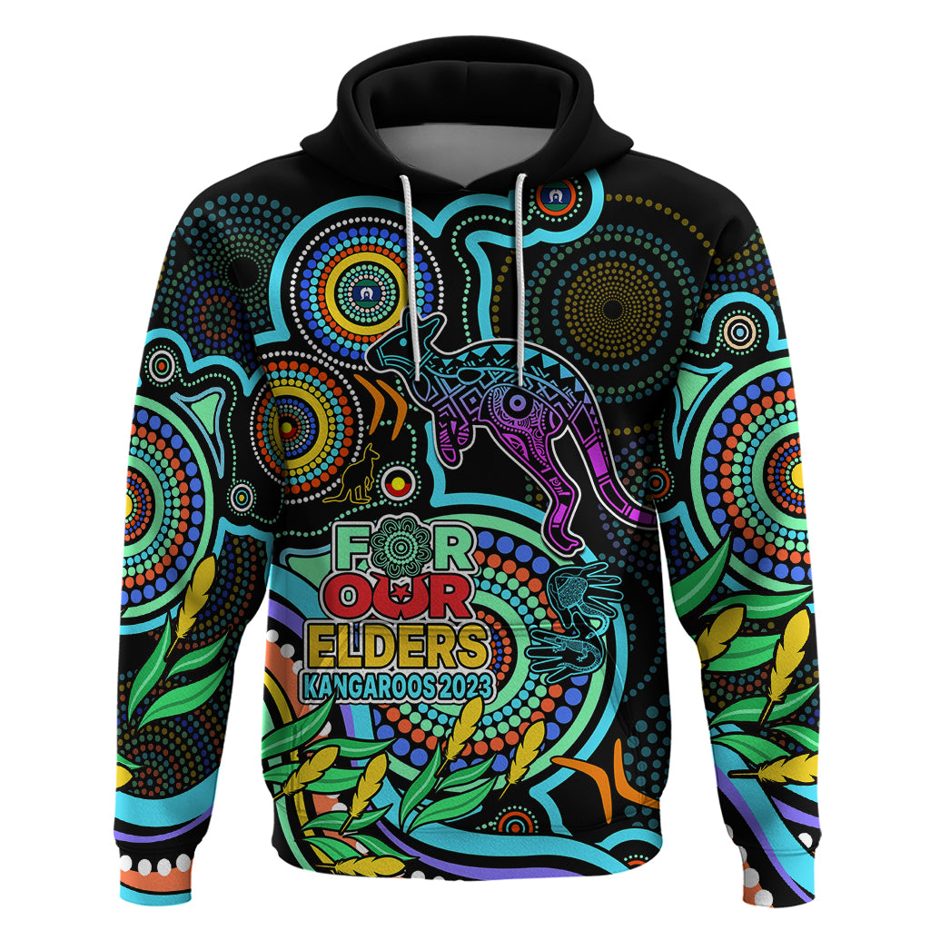 Custom Kangaroos Football Aboriginal Art Hoodie NAIDOC Indigenous Tribal LT9 - Vibe Hoodie Shop