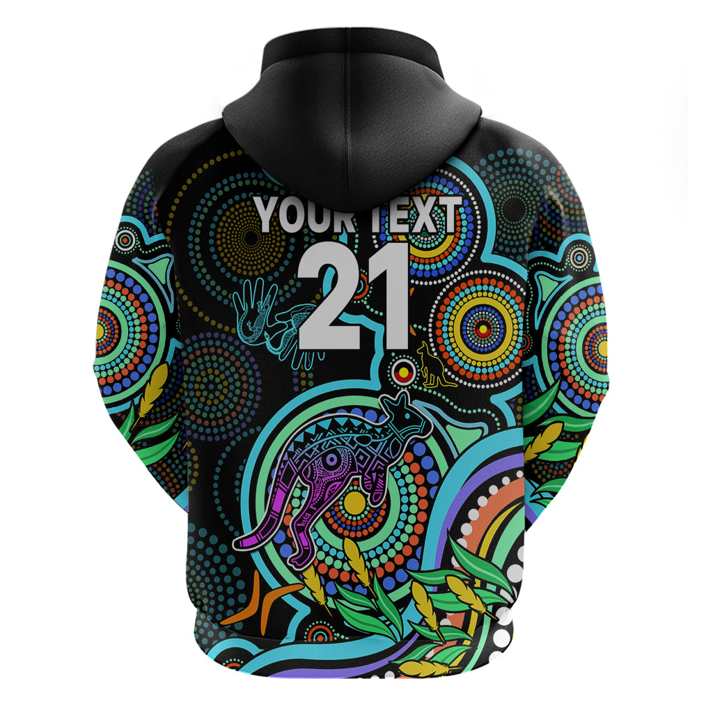 Custom Kangaroos Football Aboriginal Art Hoodie NAIDOC Indigenous Tribal LT9 - Vibe Hoodie Shop