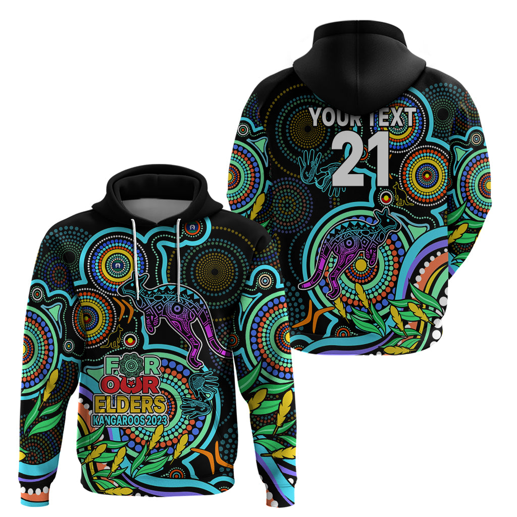 Custom Kangaroos Football Aboriginal Art Hoodie NAIDOC Indigenous Tribal LT9 - Vibe Hoodie Shop