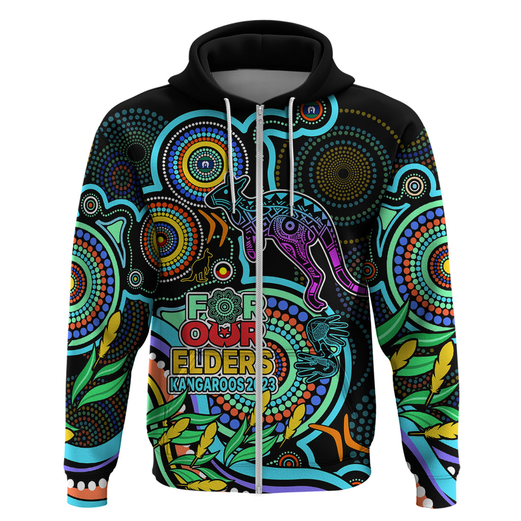 Custom Kangaroos Football Aboriginal Art Hoodie NAIDOC Indigenous Tribal LT9 - Vibe Hoodie Shop