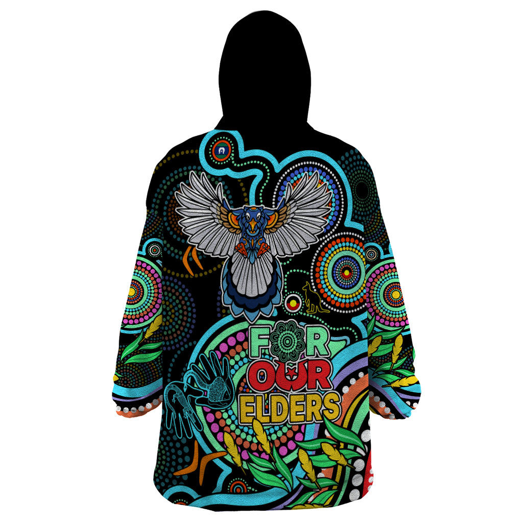 Magpies Football Aboriginal Art Wearable Blanket Hoodie NAIDOC Indigenous Tribal - Vibe Hoodie Shop