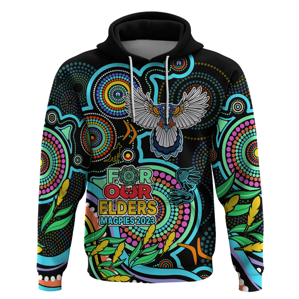 Custom Magpies Football Aboriginal Art Hoodie NAIDOC Indigenous Tribal LT9 - Vibe Hoodie Shop