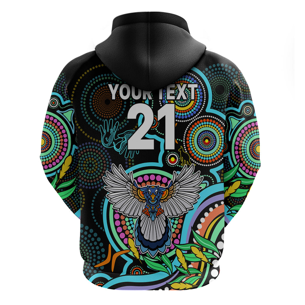 Custom Magpies Football Aboriginal Art Hoodie NAIDOC Indigenous Tribal LT9 - Vibe Hoodie Shop