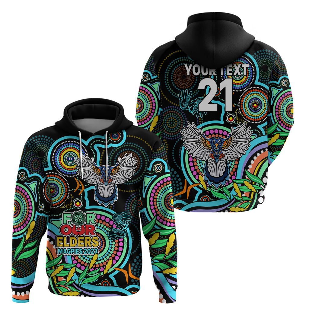Custom Magpies Football Aboriginal Art Hoodie NAIDOC Indigenous Tribal LT9 - Vibe Hoodie Shop
