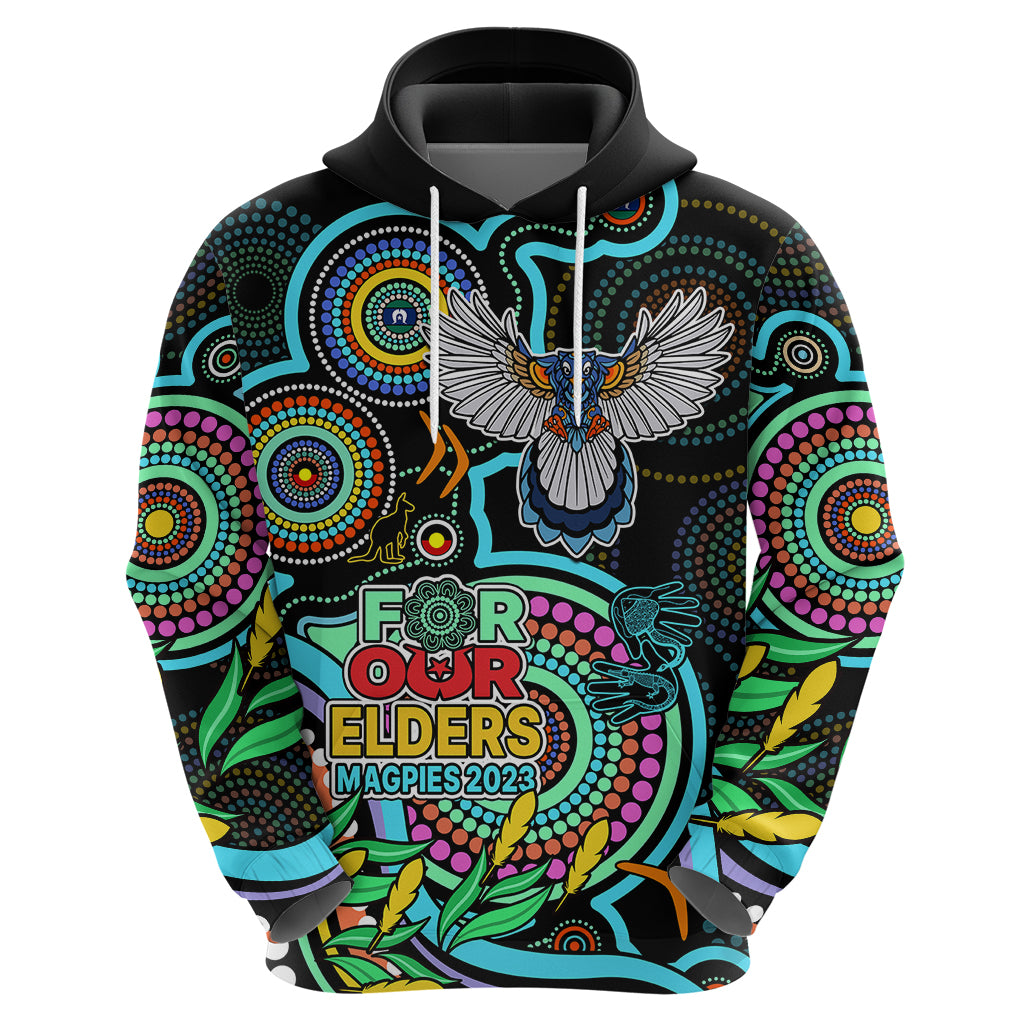 Custom Magpies Football Aboriginal Art Hoodie NAIDOC Indigenous Tribal LT9 - Vibe Hoodie Shop