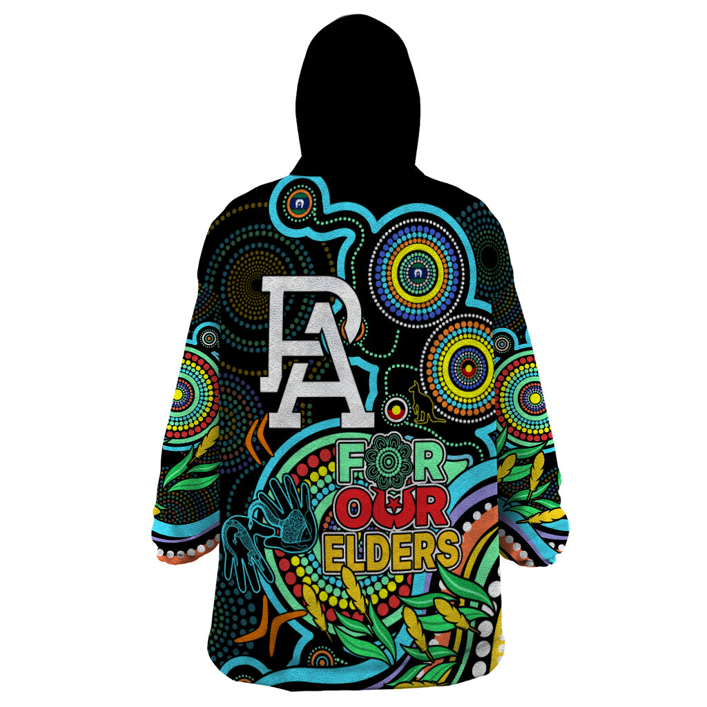 Port Adelaide Football Aboriginal Art Wearable Blanket Hoodie NAIDOC Indigenous Tribal - Vibe Hoodie Shop