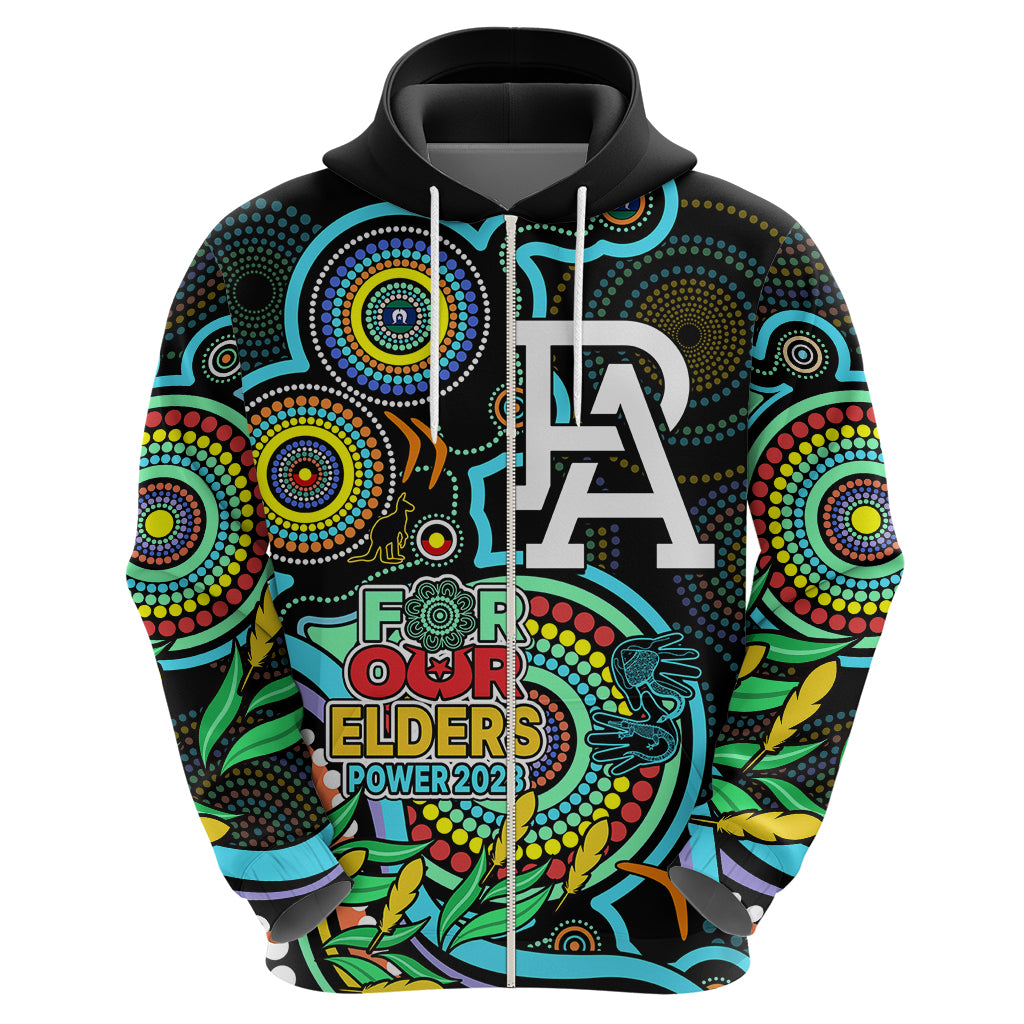 Custom Port Adelaide Football Aboriginal Art Hoodie NAIDOC Indigenous Tribal LT9 - Vibe Hoodie Shop