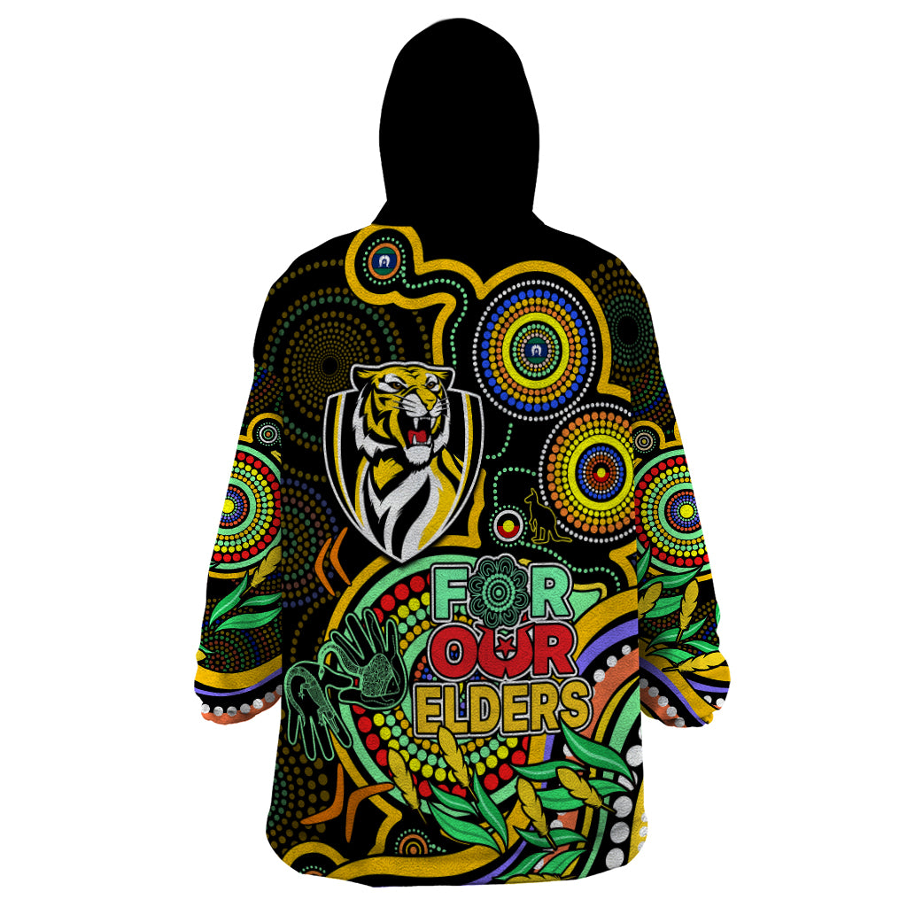 Richmond Football Aboriginal Art Wearable Blanket Hoodie NAIDOC Indigenous Tribal - Vibe Hoodie Shop