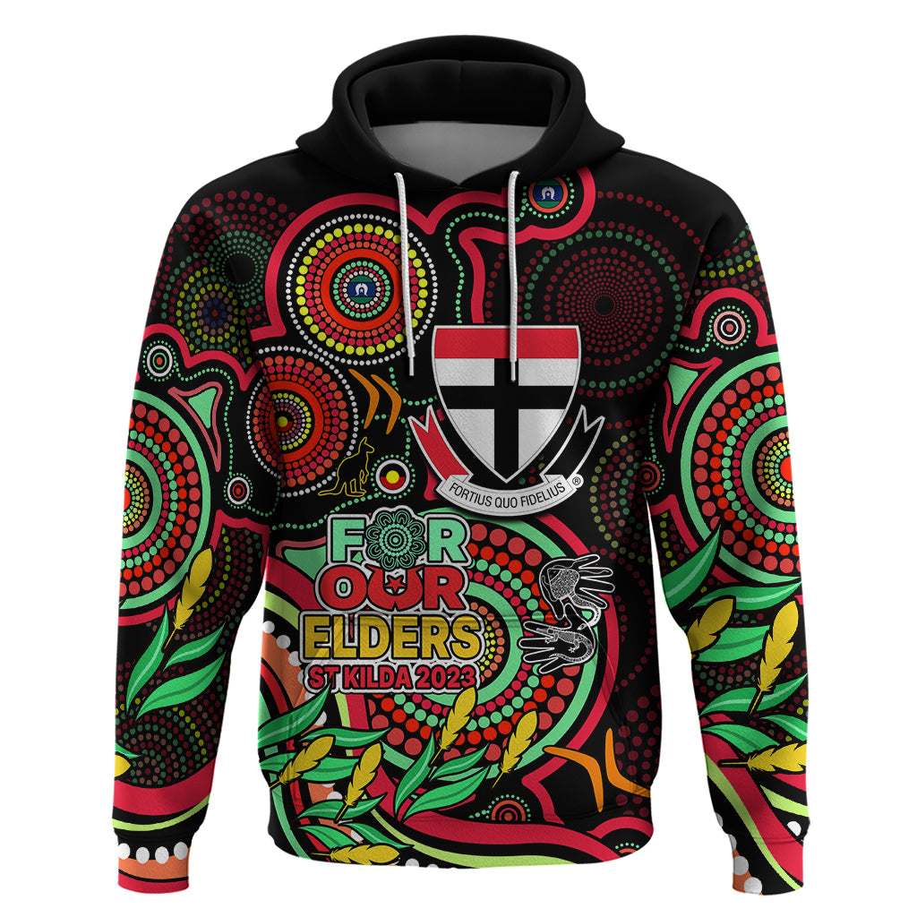 St Kilda Football Aboriginal Art Hoodie NAIDOC Indigenous Tribal LT9 - Vibe Hoodie Shop