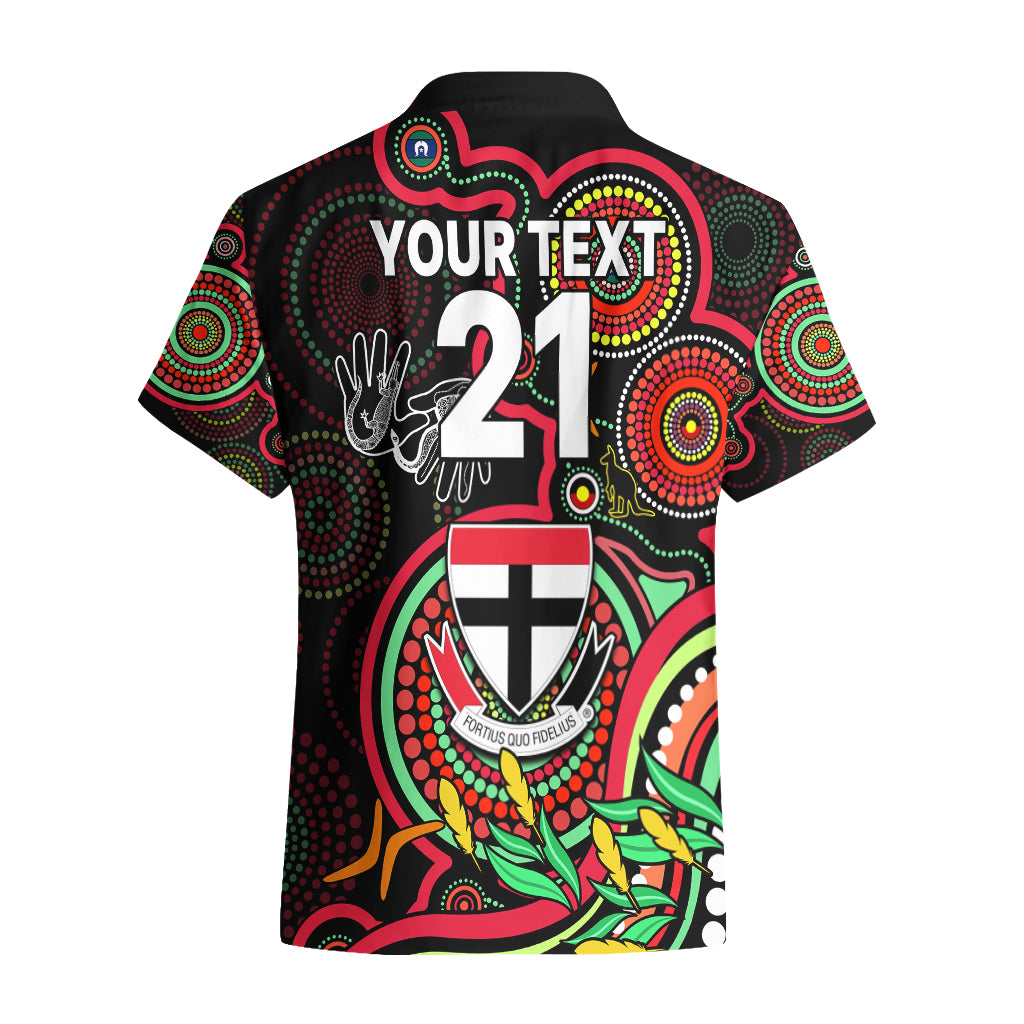Custom St Kilda Football Aboriginal Art Hawaiian Shirt NAIDOC Indigenous Tribal - Vibe Hoodie Shop