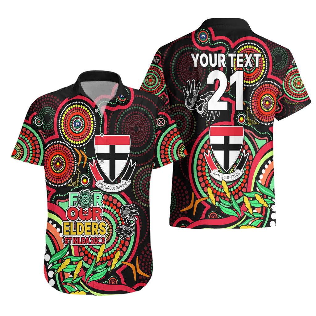 Custom St Kilda Football Aboriginal Art Hawaiian Shirt NAIDOC Indigenous Tribal - Vibe Hoodie Shop