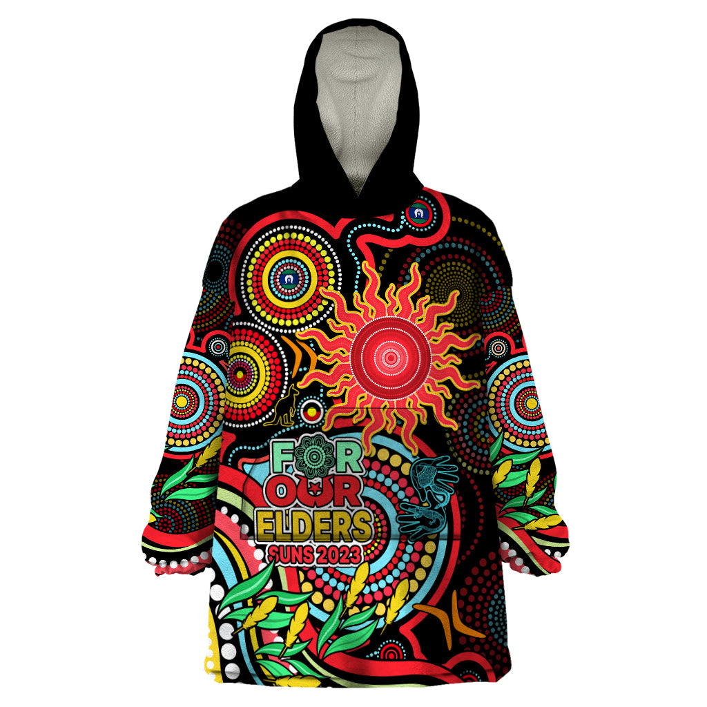 Suns Football Aboriginal Art Wearable Blanket Hoodie NAIDOC Indigenous Tribal - Vibe Hoodie Shop