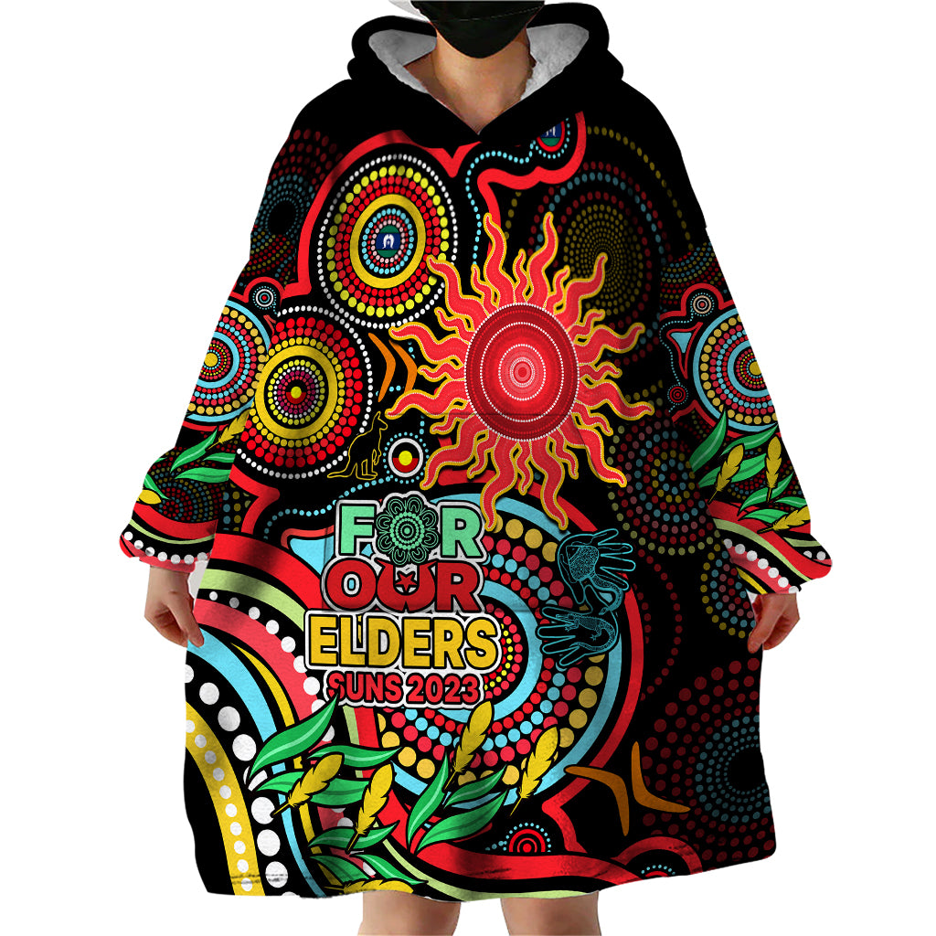 Suns Football Aboriginal Art Wearable Blanket Hoodie NAIDOC Indigenous Tribal - Vibe Hoodie Shop