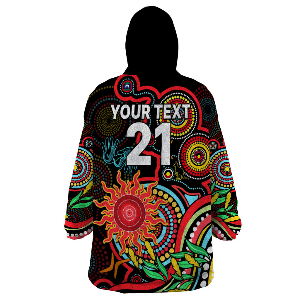 Custom Suns Football Aboriginal Art Wearable Blanket Hoodie NAIDOC Indigenous Tribal - Vibe Hoodie Shop