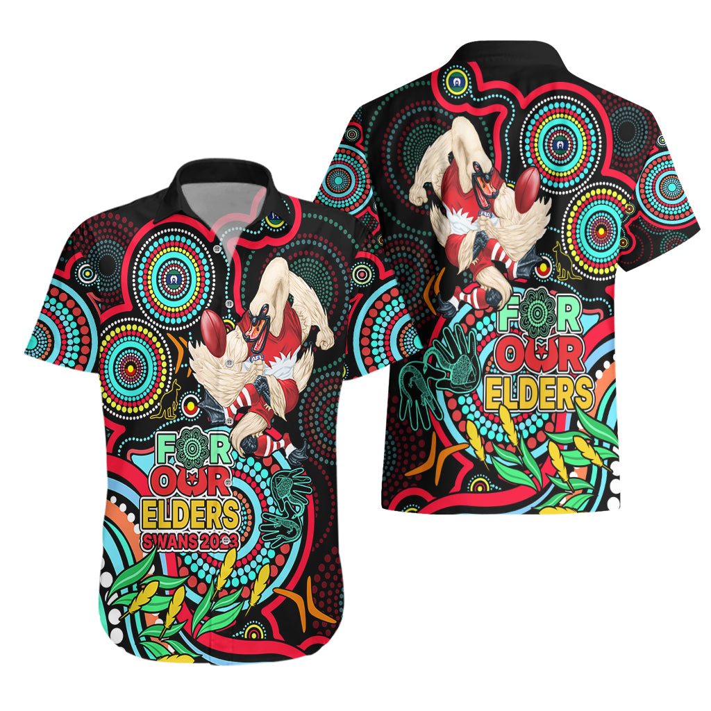 Swans Football Aboriginal Art Hawaiian Shirt NAIDOC Indigenous Tribal - Vibe Hoodie Shop