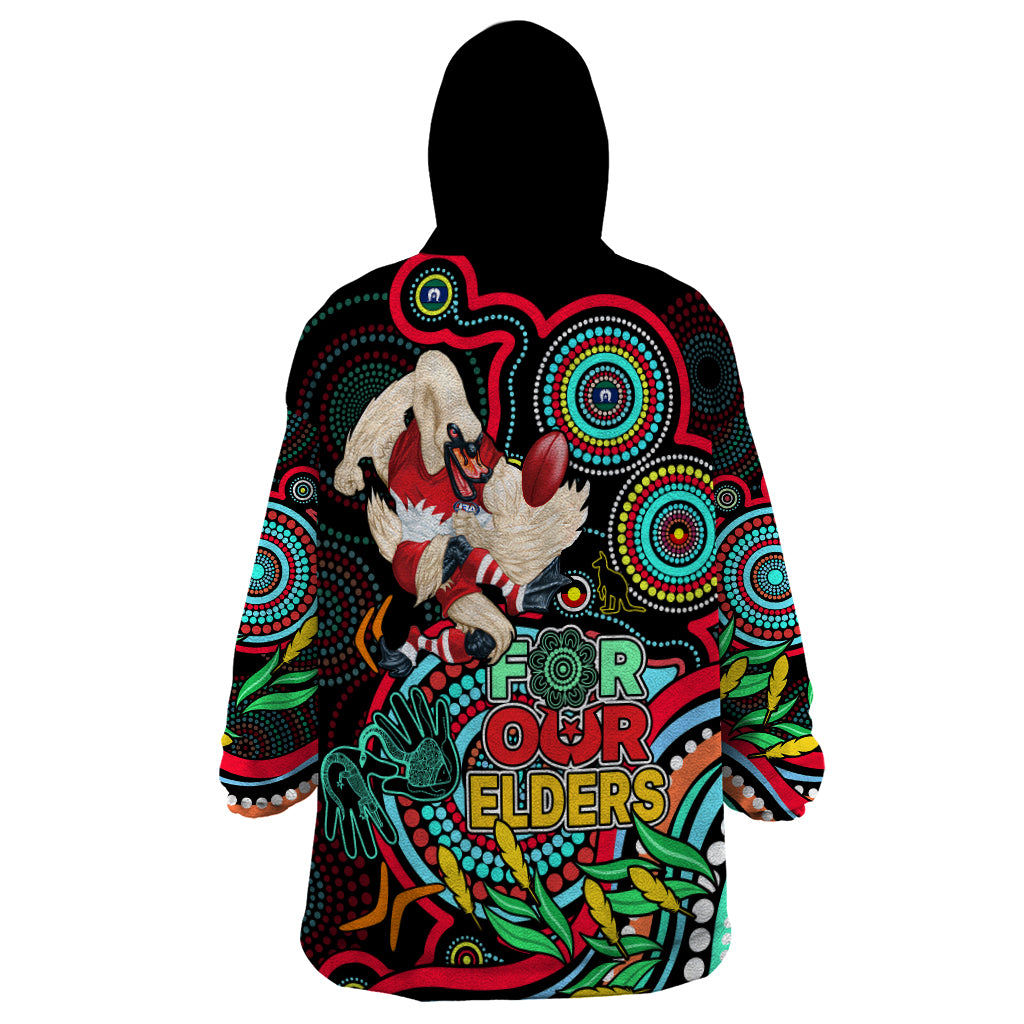 Swans Football Aboriginal Art Wearable Blanket Hoodie NAIDOC Indigenous Tribal - Vibe Hoodie Shop