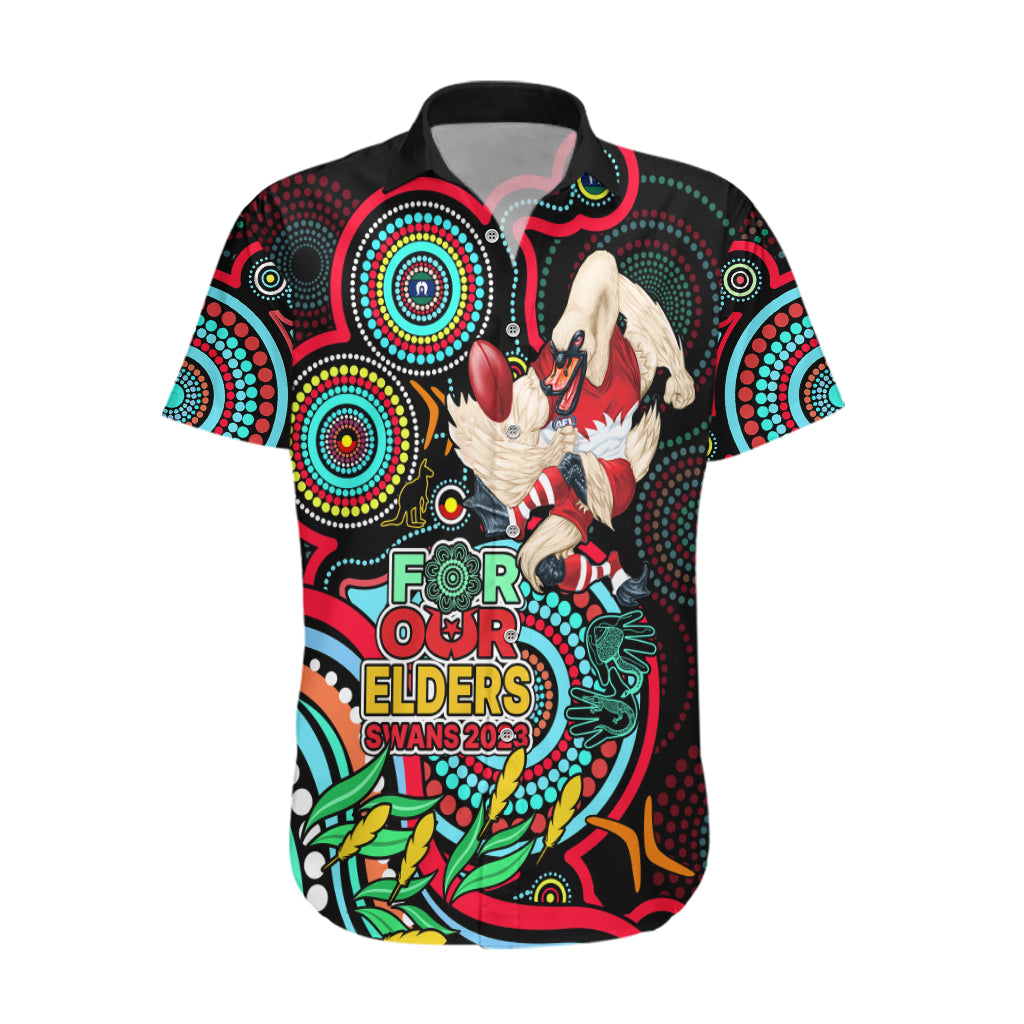 Custom Swans Football Aboriginal Art Hawaiian Shirt NAIDOC Indigenous Tribal - Vibe Hoodie Shop