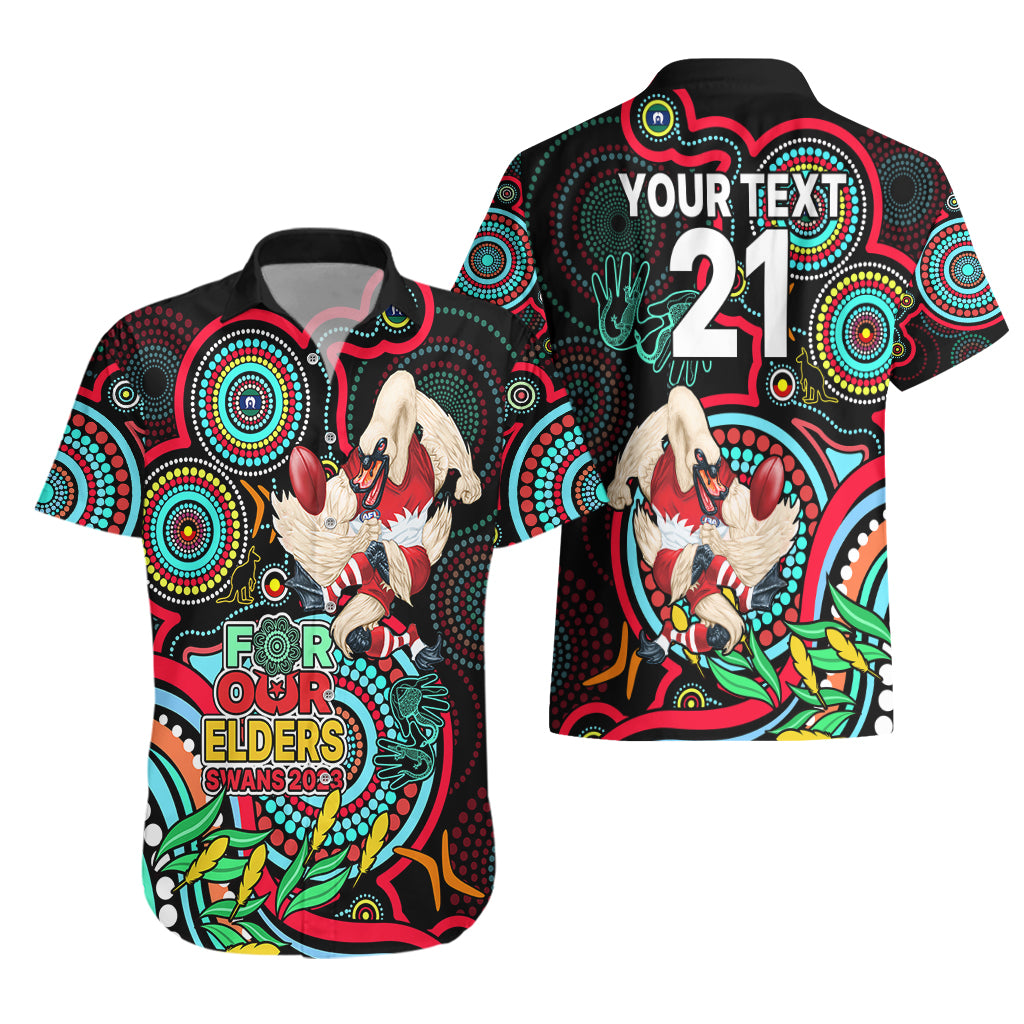 Custom Swans Football Aboriginal Art Hawaiian Shirt NAIDOC Indigenous Tribal - Vibe Hoodie Shop