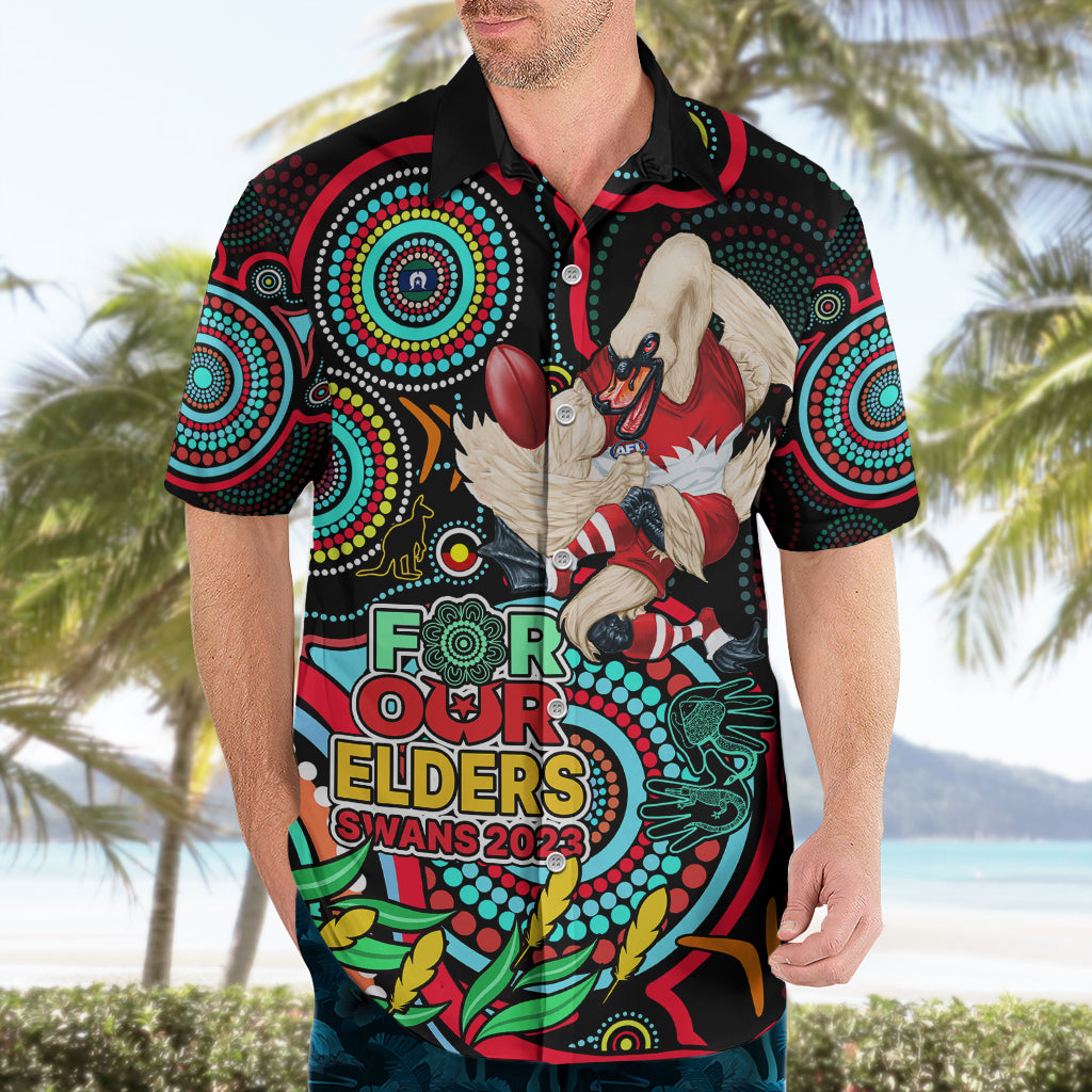 Custom Swans Football Aboriginal Art Hawaiian Shirt NAIDOC Indigenous Tribal - Vibe Hoodie Shop