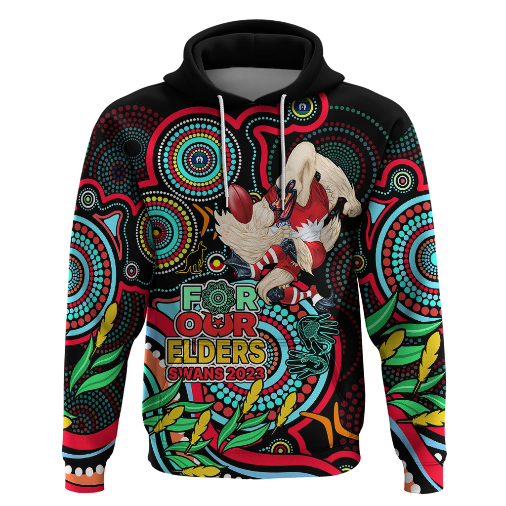 Custom Swans Football Aboriginal Art Hoodie NAIDOC Indigenous Tribal LT9 - Vibe Hoodie Shop