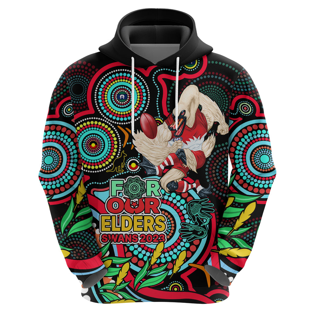Custom Swans Football Aboriginal Art Hoodie NAIDOC Indigenous Tribal LT9 - Vibe Hoodie Shop