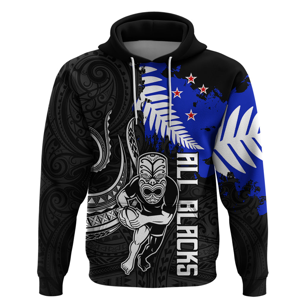 Aotearoa Rugby Hoodie All Black Maori Fern LT9 - Vibe Hoodie Shop