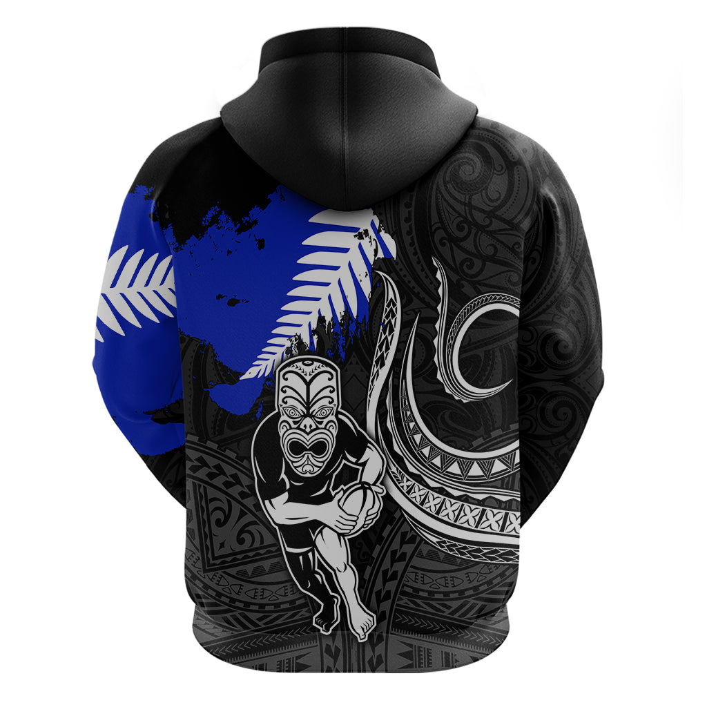 Aotearoa Rugby Hoodie All Black Maori Fern LT9 - Vibe Hoodie Shop