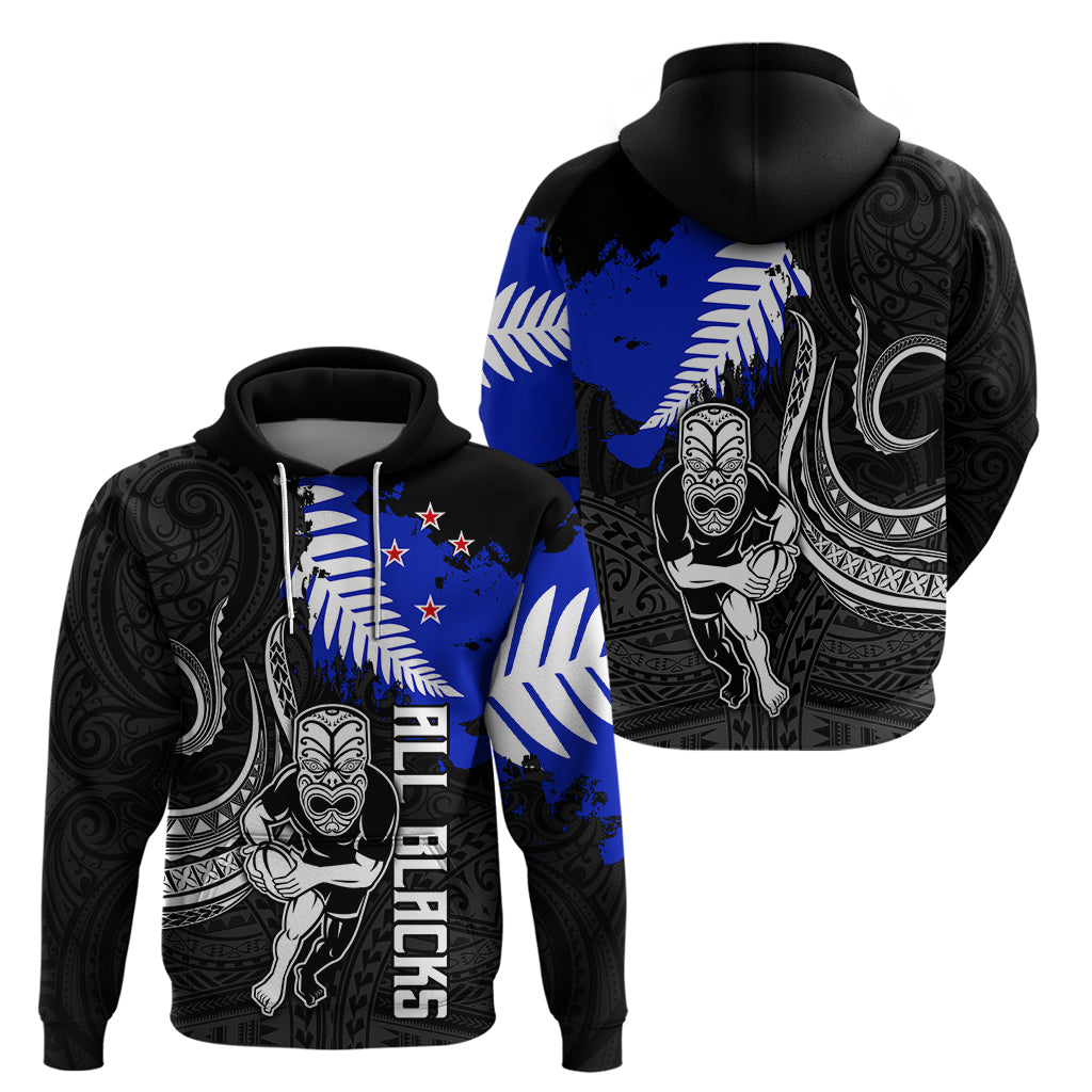 Aotearoa Rugby Hoodie All Black Maori Fern LT9 - Vibe Hoodie Shop