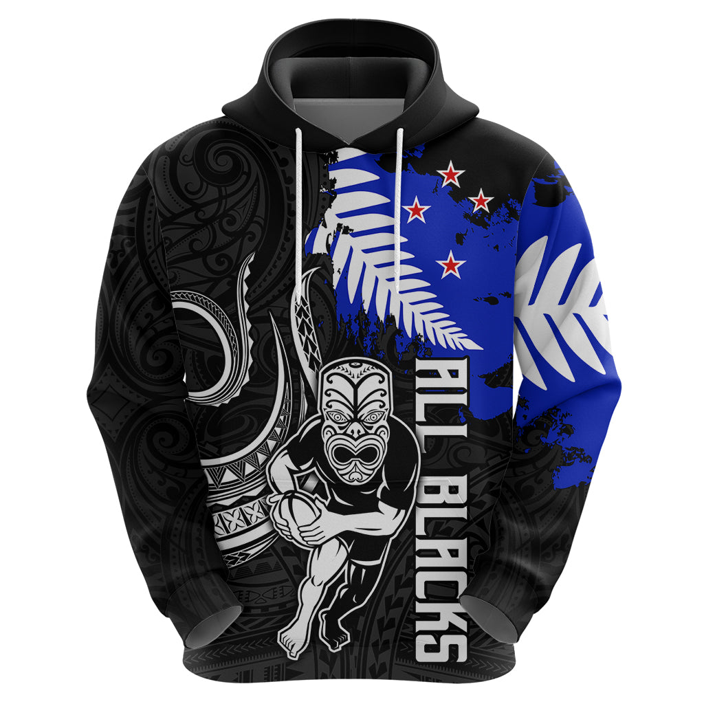 Aotearoa Rugby Hoodie All Black Maori Fern LT9 - Vibe Hoodie Shop