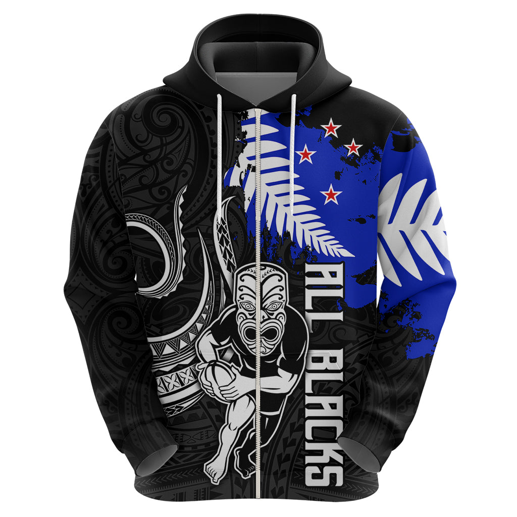 Aotearoa Rugby Hoodie All Black Maori Fern LT9 - Vibe Hoodie Shop