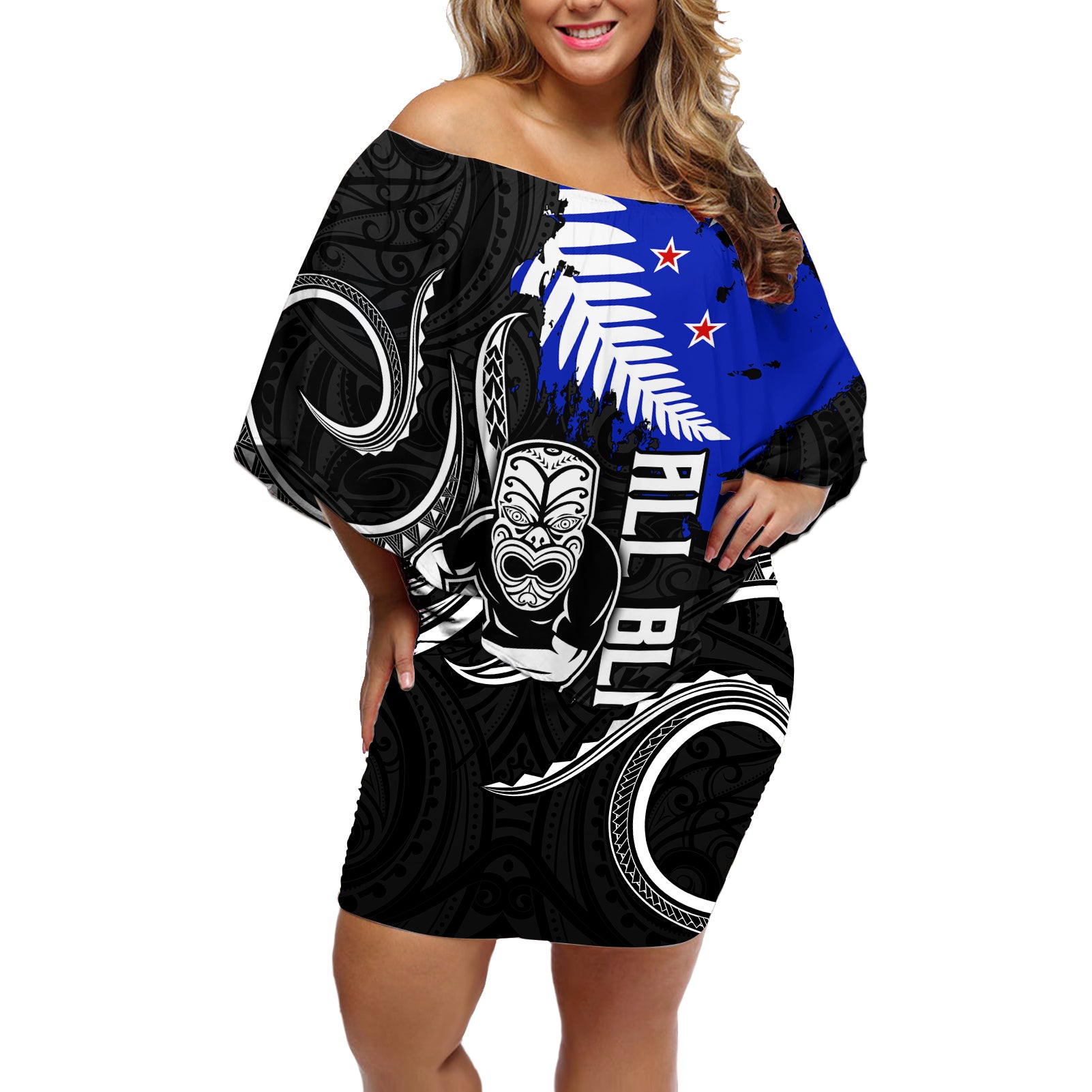 aotearoa-rugby-off-shoulder-short-dress-all-black-maori-fern