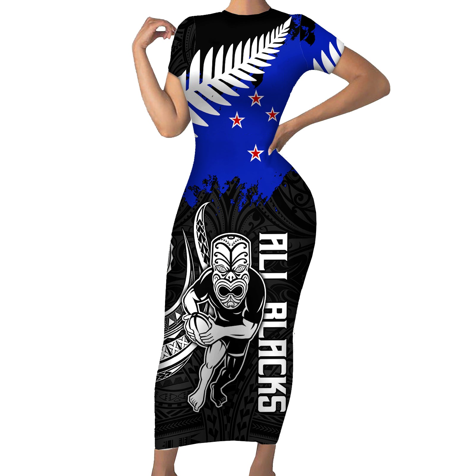 aotearoa-rugby-short-sleeve-bodycon-dress-all-black-maori-fern