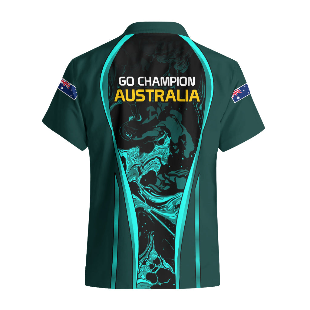 Matildas Australia Soccer Hawaiian Shirt Liquid Marble Texture Vibe - Vibe Hoodie Shop