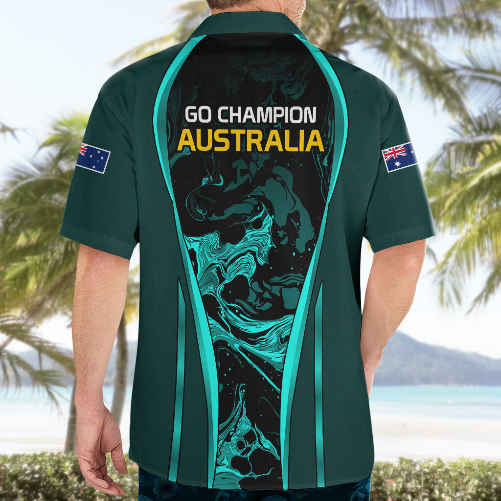 Matildas Australia Soccer Hawaiian Shirt Liquid Marble Texture Vibe - Vibe Hoodie Shop