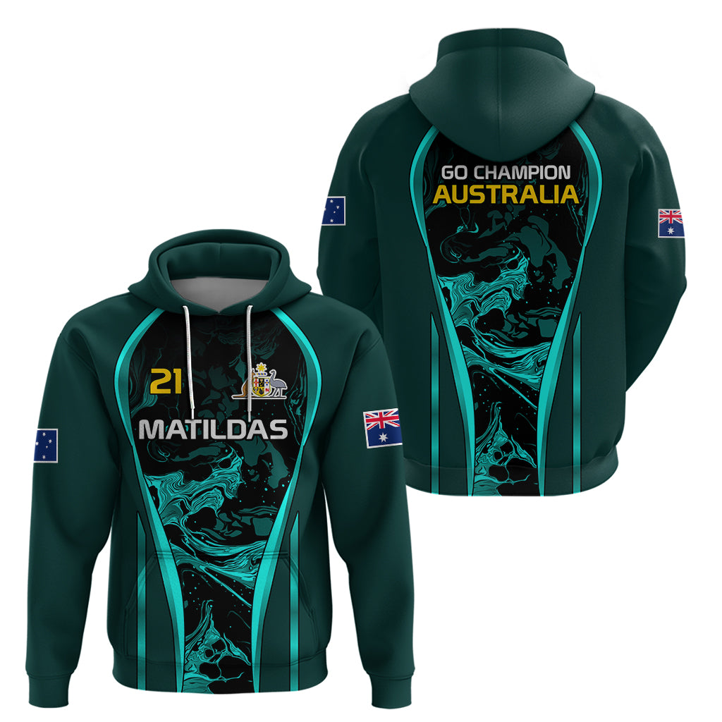 Matildas Australia Soccer Hoodie Liquid Marble Texture Vibe LT9 - Vibe Hoodie Shop