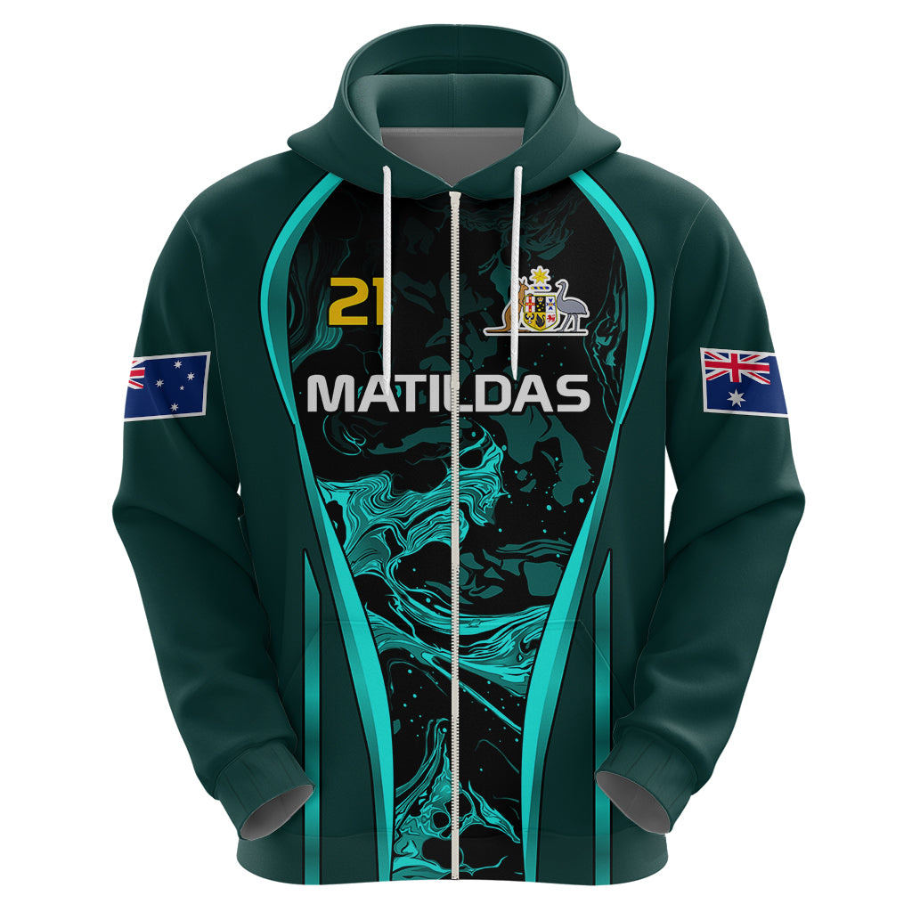 Matildas Australia Soccer Hoodie Liquid Marble Texture Vibe LT9 - Vibe Hoodie Shop