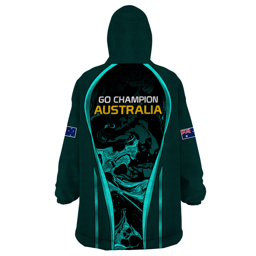 Matildas Australia Soccer Wearable Blanket Hoodie Liquid Marble Texture Vibe - Vibe Hoodie Shop